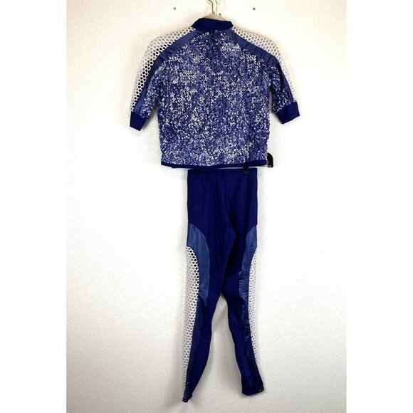 Awish Come True Girls Big Energy Blue Sequin Hip Hop Jacket Pants Costume Set - Picture 2 of 13